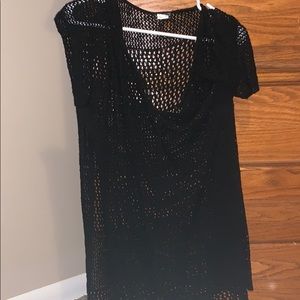 Black crochet swim suit cover. Never worn